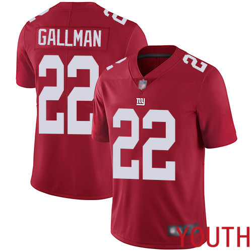 Youth New York Giants #22 Wayne Gallman Red Limited Red Inverted Legend Football NFL Jersey->youth nfl jersey->Youth Jersey